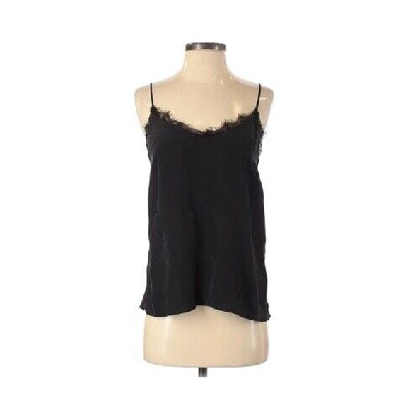 Anine Bing Sleeveless Silk Top S Black